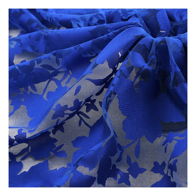 
Chinese manufacturers sell cheap African elegant blue burnt fabrics for dresses 