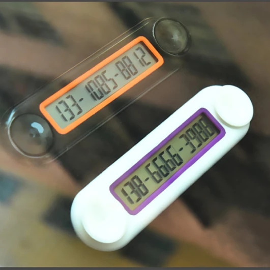 
LED display telephone number temporary car parking card 