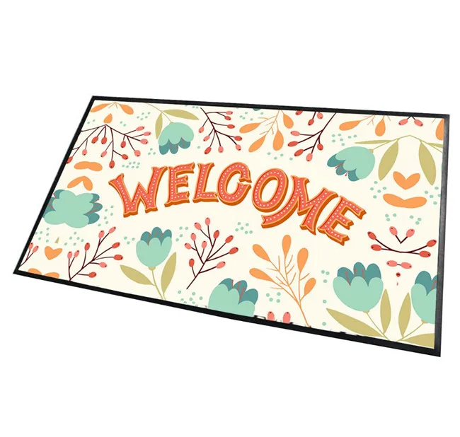 Door Mat Non-slip Floor Mat Rubber Outdoor Indoor Custom Logo Transfer Printing CLASSIC Adults Custom Carpet (square) Oriental