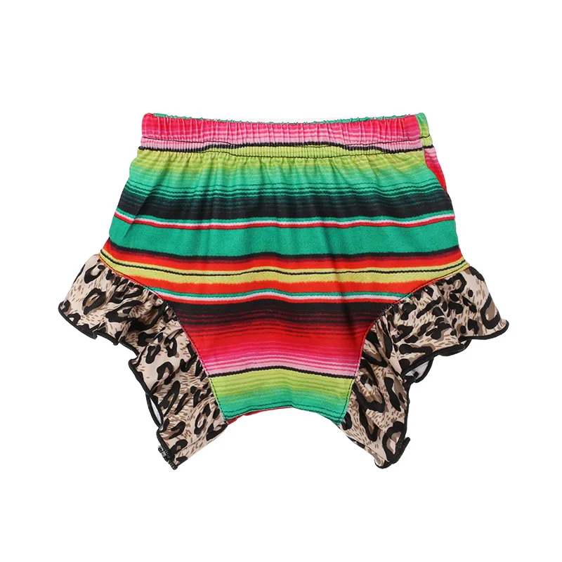 
multicolor striped leopard ruffle girl baby romper infant underwear newborn baby clothes 