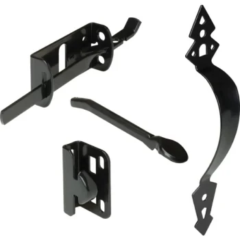 Automatic Decorative Thumb Gate Latch Black