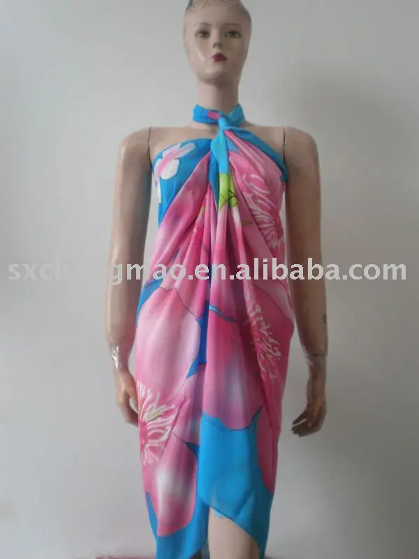 Шифоновый материал продвижение пляжное парео