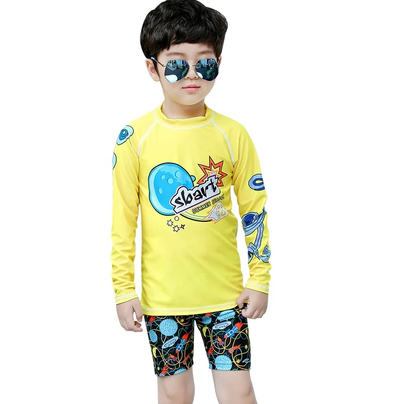 SBART Children Long Sleeve Rash Guard Boys Swim Shirt Kids Rash Vest UPF50+ Rashie Kids Rashguard Chlorine Resistant Rash Guard