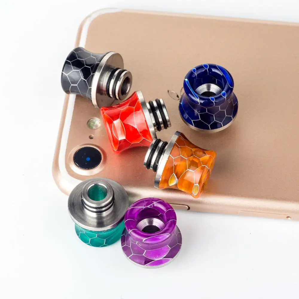 lovekeke-033 cheap e cig 510 stainless steel rainbow snake skkin  slim waist shape resin drip tip for 510 atomizer