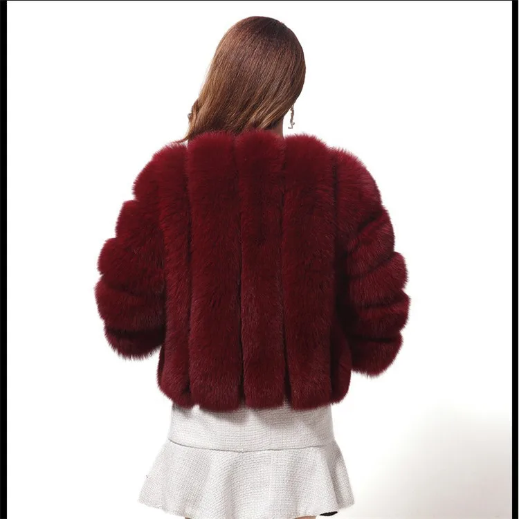 
China Hot Mink Coats Women Winter Blue FAUX Fur Coat Elegant Thick Warm Outerwear Fake Fur Jacket 