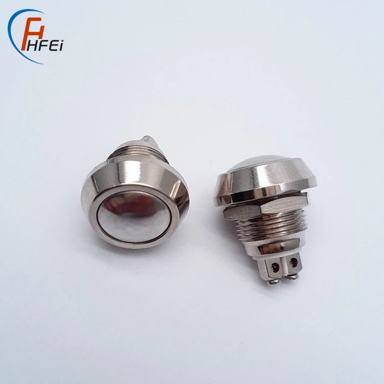 12mm selector metal 2 pin led 12mm 12v 24 volt metal push button switch waterproof switch button