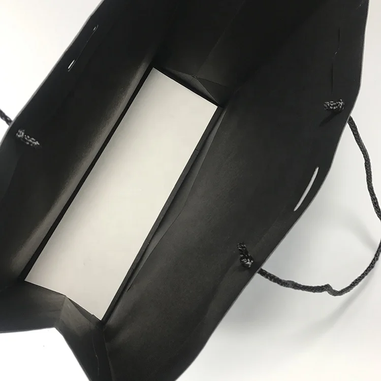 
High Quality Fancy Custom Black Printed Luxury Gift Paper Shopping Bags 