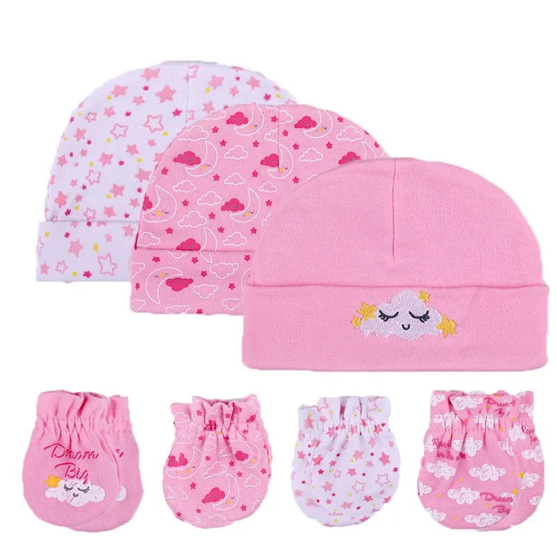 7pcs/lots 100%  cotton  baby cap set