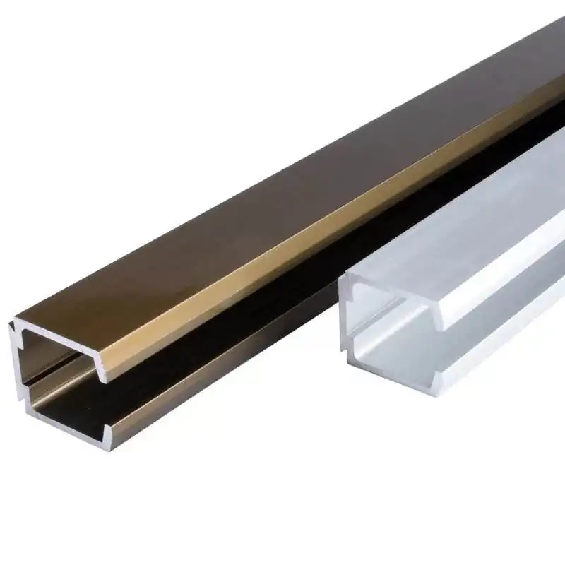 Sliding Wood Door Aluminum Track Rail For Soft Close Sliding Hanging Wheel Roller