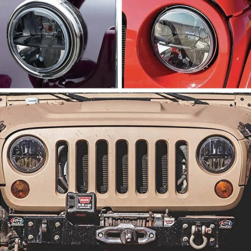 OVOVS другие аксессуары для автомобильных фар с ближнего и дальнего сигнал поворота Белый Drl 7 дюймов светодиодные фары для джипа Land Rover