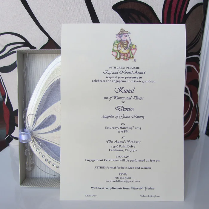 Luxury Butterfly Roll Wedding Invitation Cards With Box