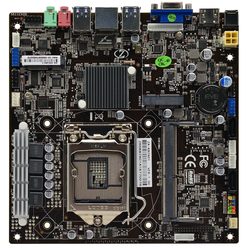 DDR3/DDR4 H110 Embedded Mini ITX motherboard