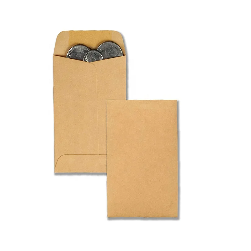Small Coin Envelopes Kraft Paper Self-Adhesive Mini Parts Envelopes for Coin Seed Stamps or Small Parts 2.25 x 3.50 inch