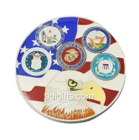 OED/ODM Promotional US cheap personalized souvenir 2d custom engraved air force navy military army challenge coins
