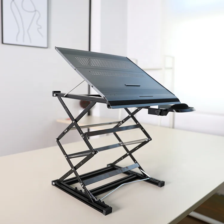 Converter Ergonomic Sit To Stand Desk Gas Spring Office Workstation Anti Fatigue Stand Up Down Desk Sit Stand Workstation