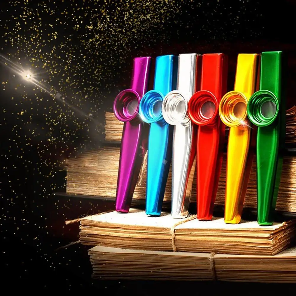 Metal Kazoo Musical Instruments 6 Different Colors Aluminum Alloy Metal Kazoo Gift for Kids Music Lovers