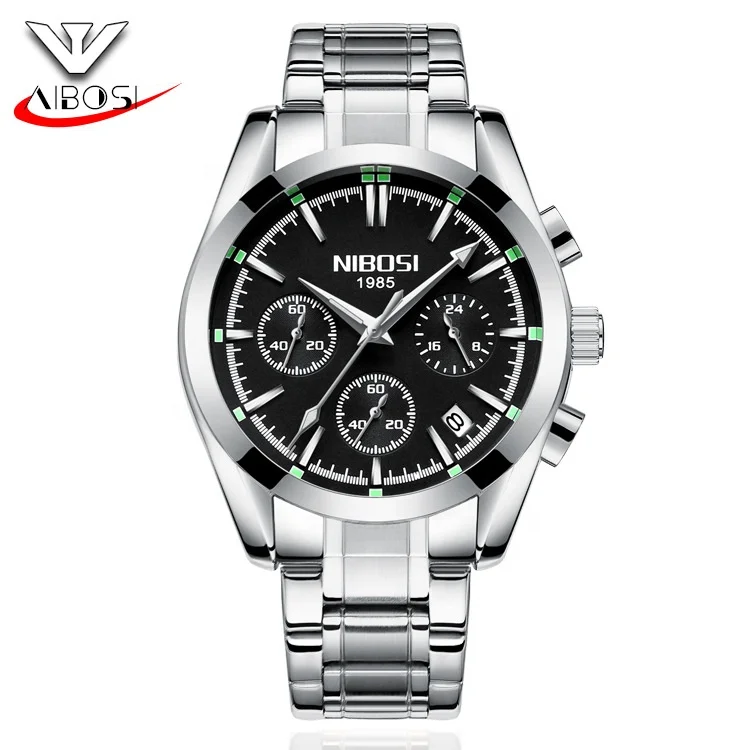 NIBOSI 2310 free shipping  Men Watches Top Brand Luxury Fashion Business Quartz Watch Men Sport Metal Waterproof Wristwatches