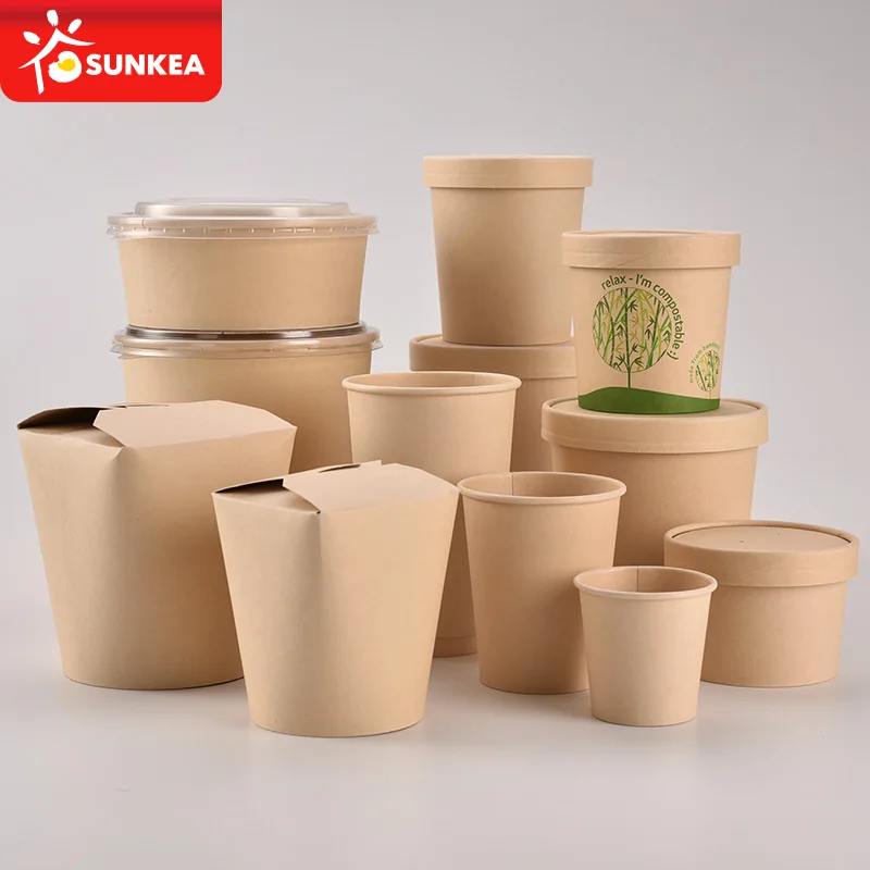 
Disposable paper take away food box and cup 