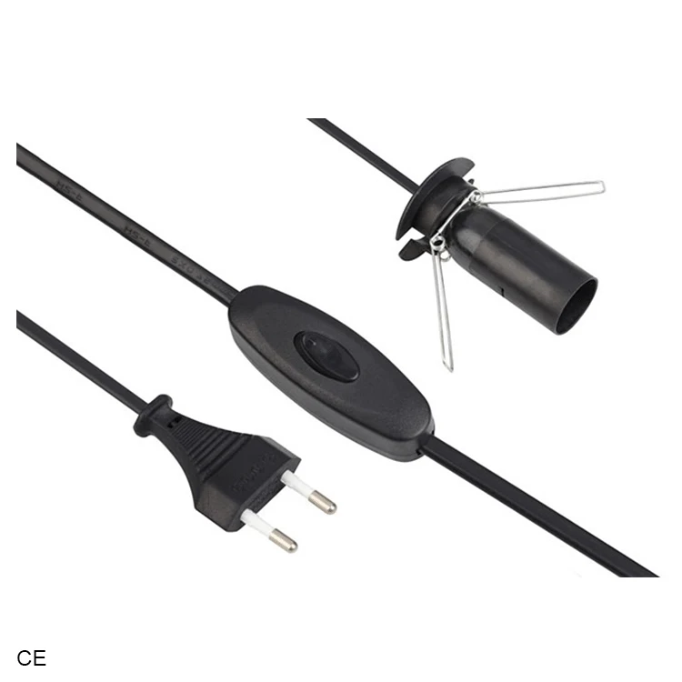 Pin 2 E14 E27 соляная лампа плоский Электрический удлинитель провода на прочь или диммер шнур питания с встроенного коммутатора