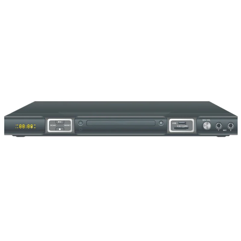 DVD-TKB306 USB SD DVD полностью металлический домашний DVD-плеер с дистанционным управлением и светодиодным дисплеем
