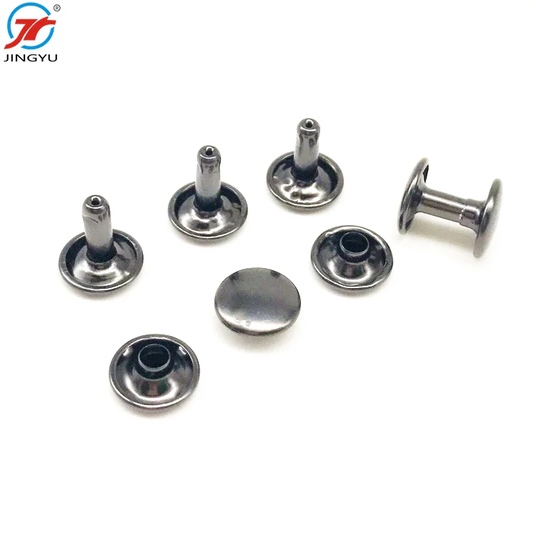High Quality Sample Free Round Different Size Leather Double Cap Brass Studs Rivet