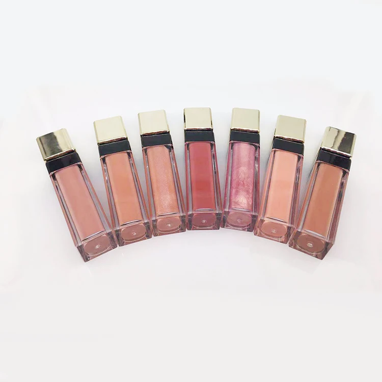 
gold square bottle do your own brand lip gloss oem Print your Logo on bottles and box 