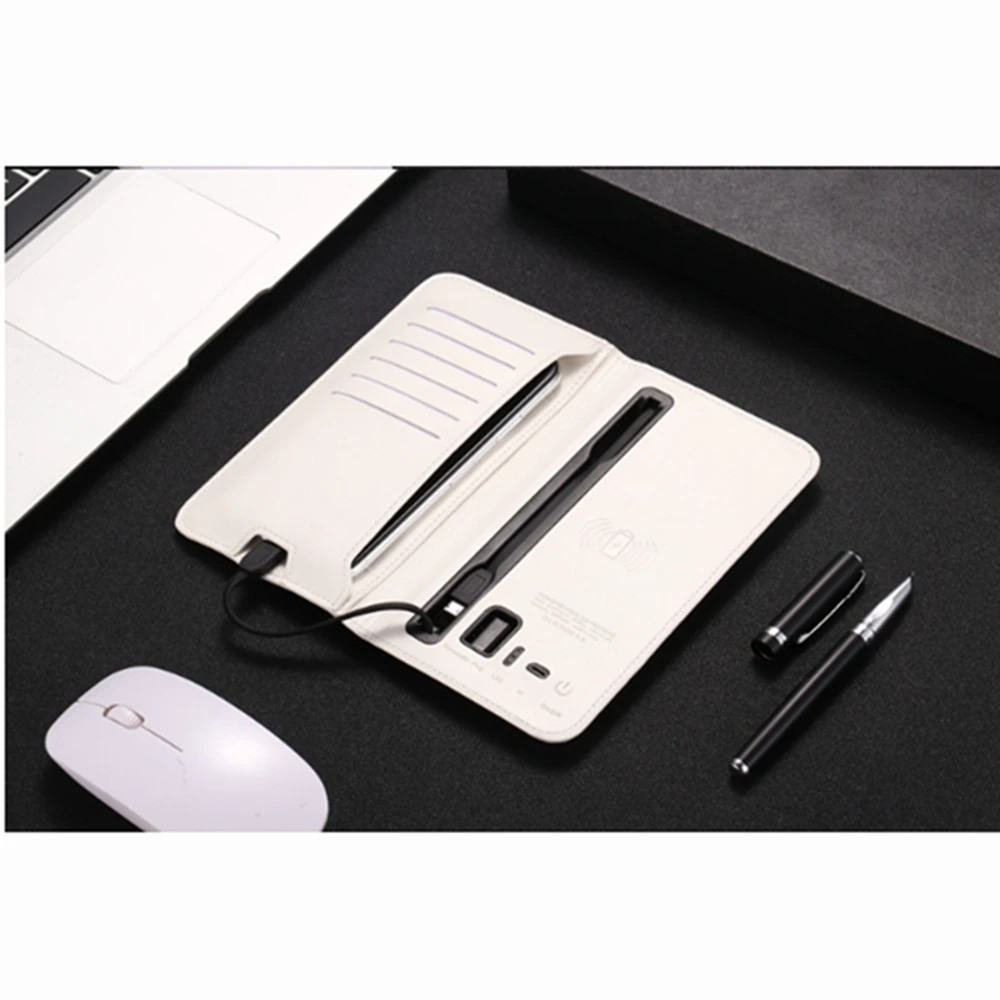 Чехол-бумажник из искусственной кожи с функцией беспроводной зарядки и внешним аккумулятором на 6800 мАч