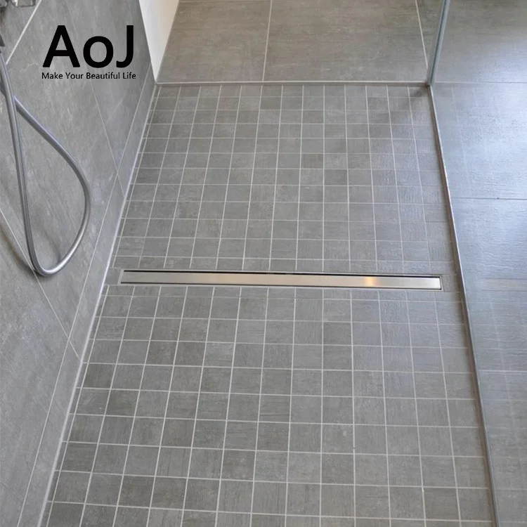 Hot sell linear show drain simply style customized size stainless tile insert floor drain shower