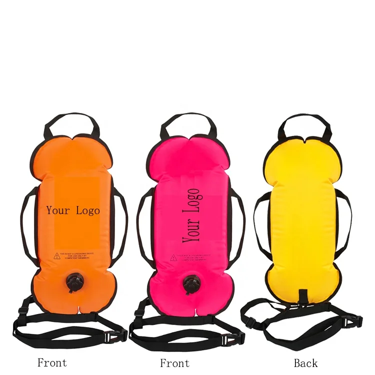 Swim Buoy Bag Mini safety buoy Ultralight Bubble Tow Float and Dry Bag for Open Water Swimming