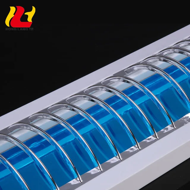 2Ft 3Ft 4Ft Recessed Wall T5 T8 Double Fluorescent Tubes Linear Front Grille Reflector Cover Fixture Light With Reflector 1.2m