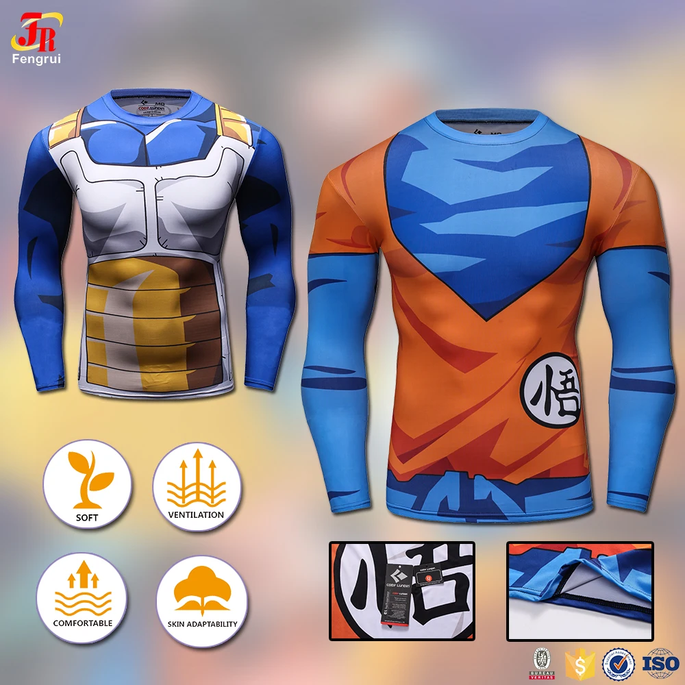 Wholesale Anime Clothing Goku DTG Printer Compression T Shirt