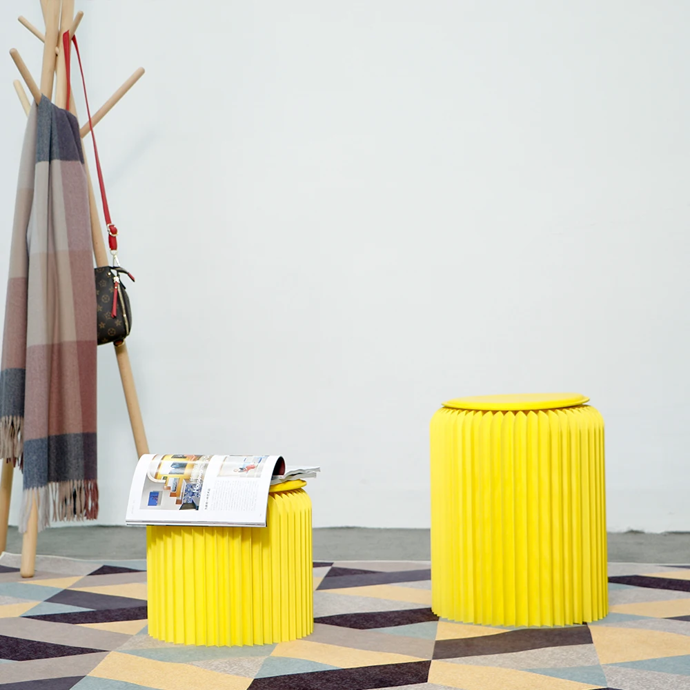 New eco-friendly paper stool H42cm Creative Portable  Folding Stool  Space saving  furniture Paper Folding Chair
