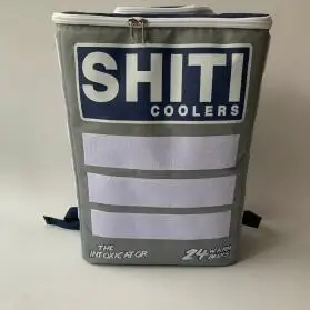 stylish  printing polyester 24 cans cooler PEVA HEAT SALE waterproof   backpack bag with top zipper pocket