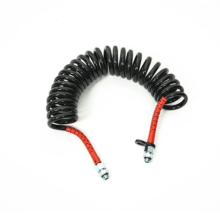 Sanye SY-4024 High quality PA12 12*9mm Spring Spiral Recoil Flexible Duct Pipe with M22*1.5 Connecter