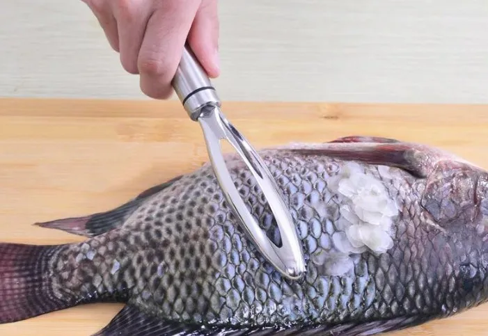 304 Stainless Steel Fish Scale Remover Scraper Cleaner Scaler Kitchenware Peelers