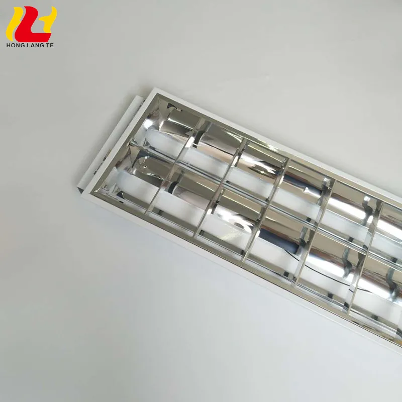 Hot Selling Recessed Mounted Protective Mini 300x1200mm 3x18w Aluminum Iron T8 Fluorescent Office Grille Fixture Ceiling Lamp
