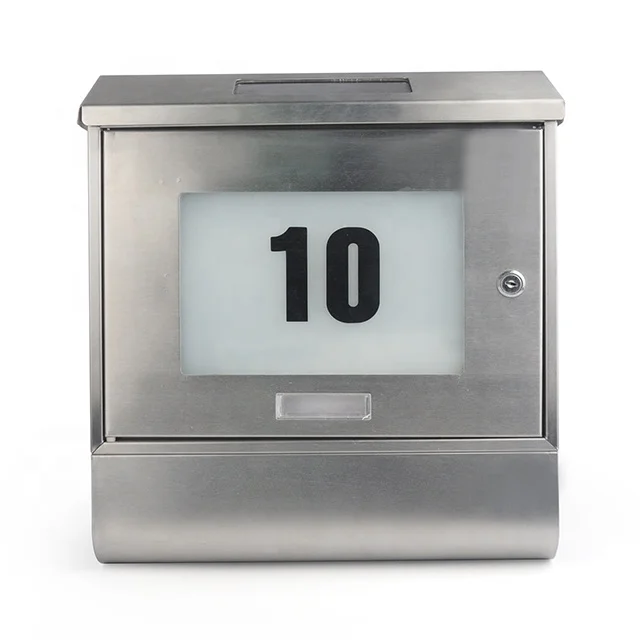 New energy custom wall mounted stainless steel big mail box waterproof durable letter box for houses