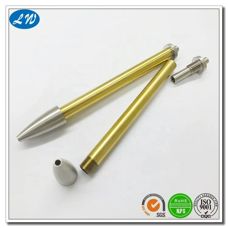 Ballpaint Pen Assembly Components Parts CNC Turned Machining Nickel Plating Brass Micro Machining Milling Aluminum Steel Alloys