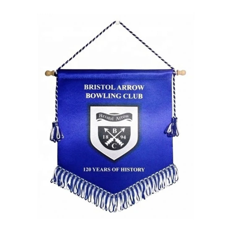 NO MOQ  double side printing custom logo design football team club fan mini sport custom Soccer Pennants