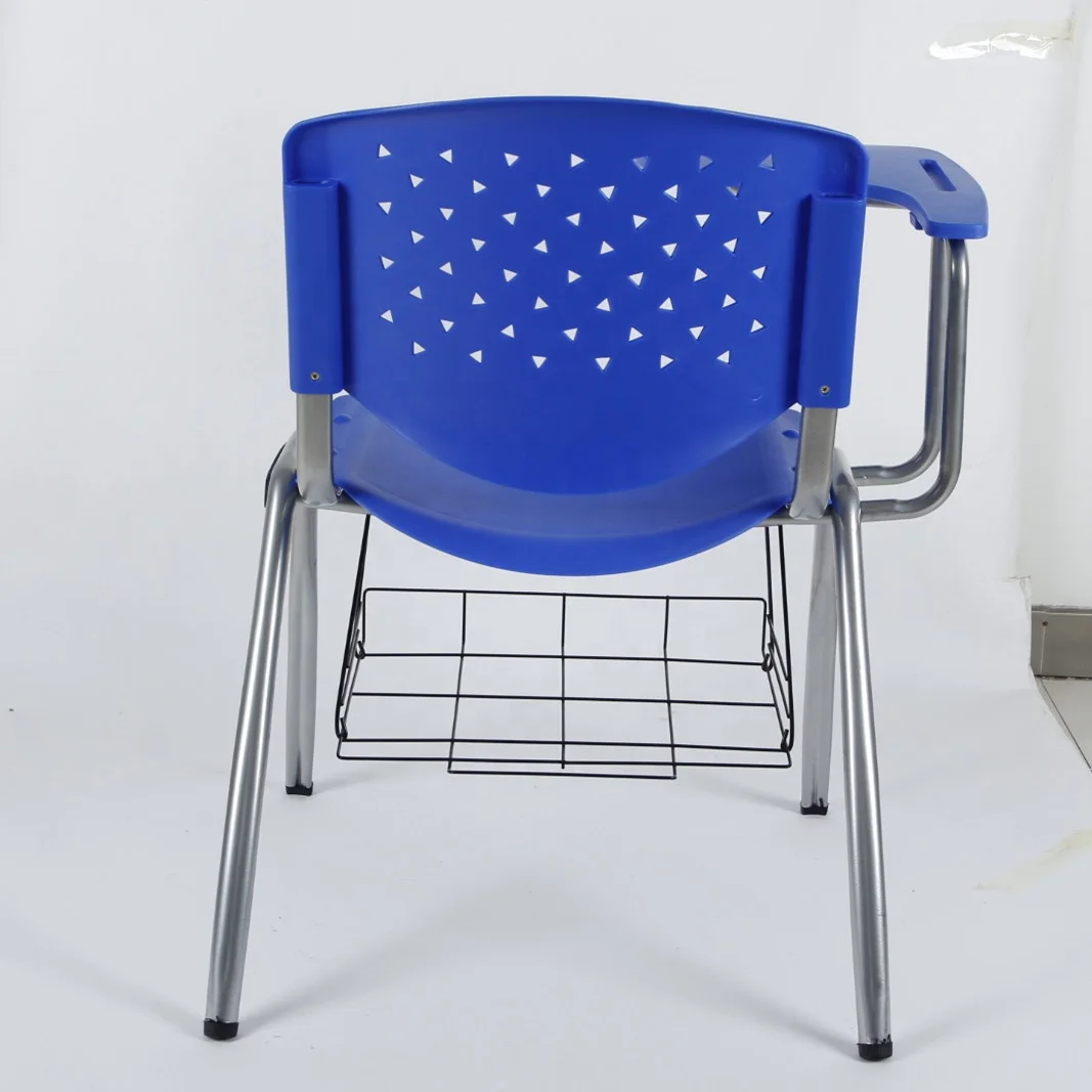 
Plastic college student school chairs with writing tablet and School furniture metal meeting chair with writing pad 