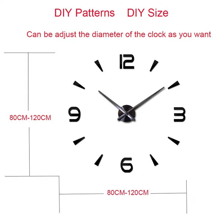 
2020 new fashion favorable price diy large wall clock 3d 