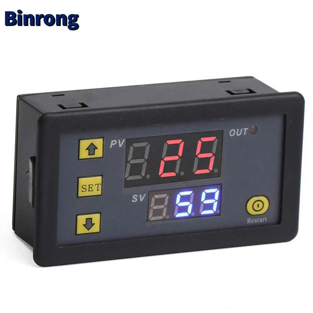 DC 12V Digital Timer Relay Module with Dual Time Display, Timing Relay Switch, Support Cycle of time