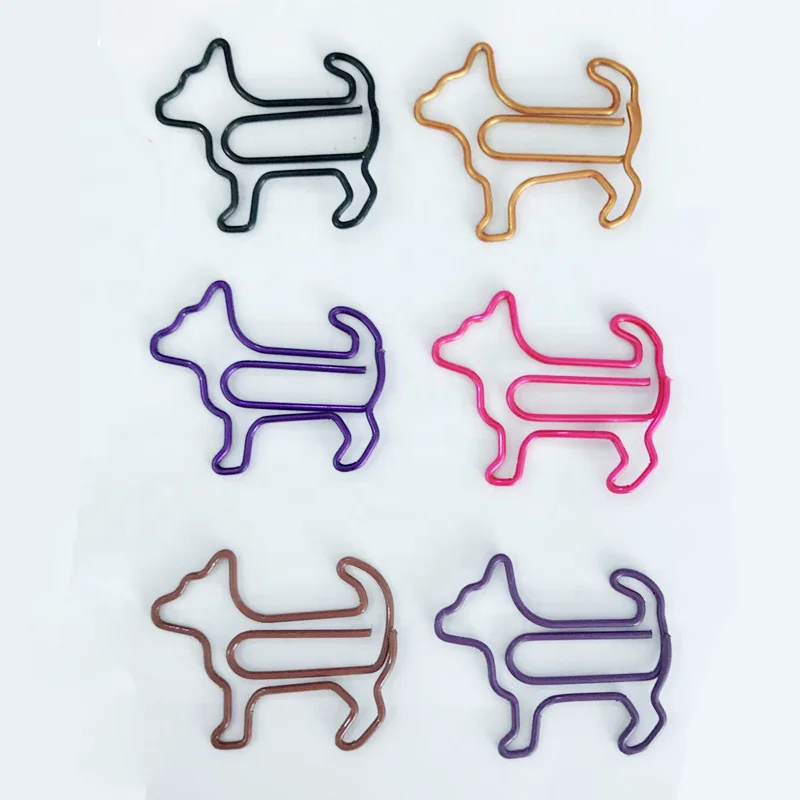 PET coated iron wire hot popular Funny dog shape paper clips