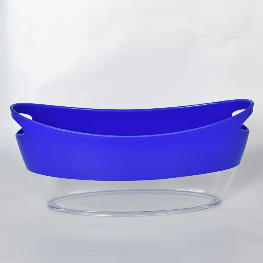 7L oval shape ps plastic white color ice bucket for bar