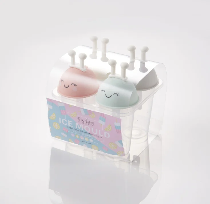 
Custom Shape summer hot sale 6 sets cute animal rabbit pp plastic Popsicle ice cream mold 