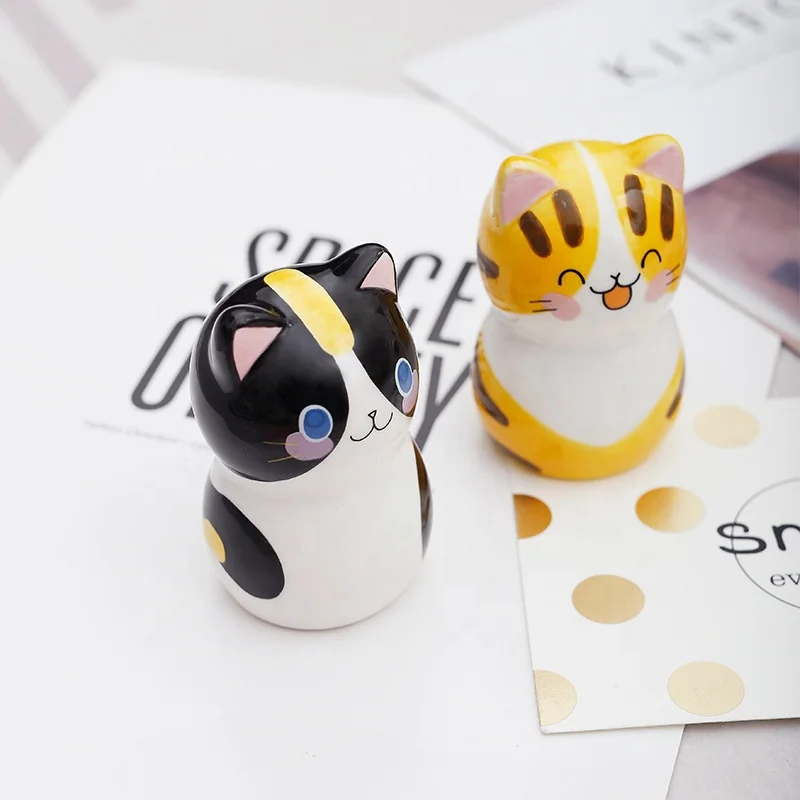 
Hand-painted cute cat ceramics crafts, small ceramics craft Beautiful Lucky cat Ornaments 