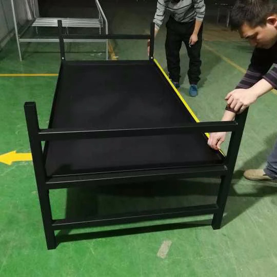 durable Twin size stackable steel plate single bed jail bunk bed