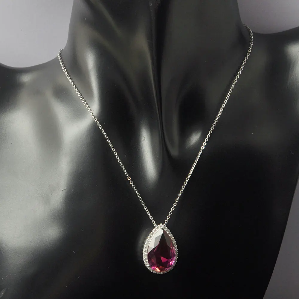 OB Women Jewelry  Fine Jewelry Necklace 925 sterling silver Silver Rainbow Fusion stone Pendant for immediately delivery gifts