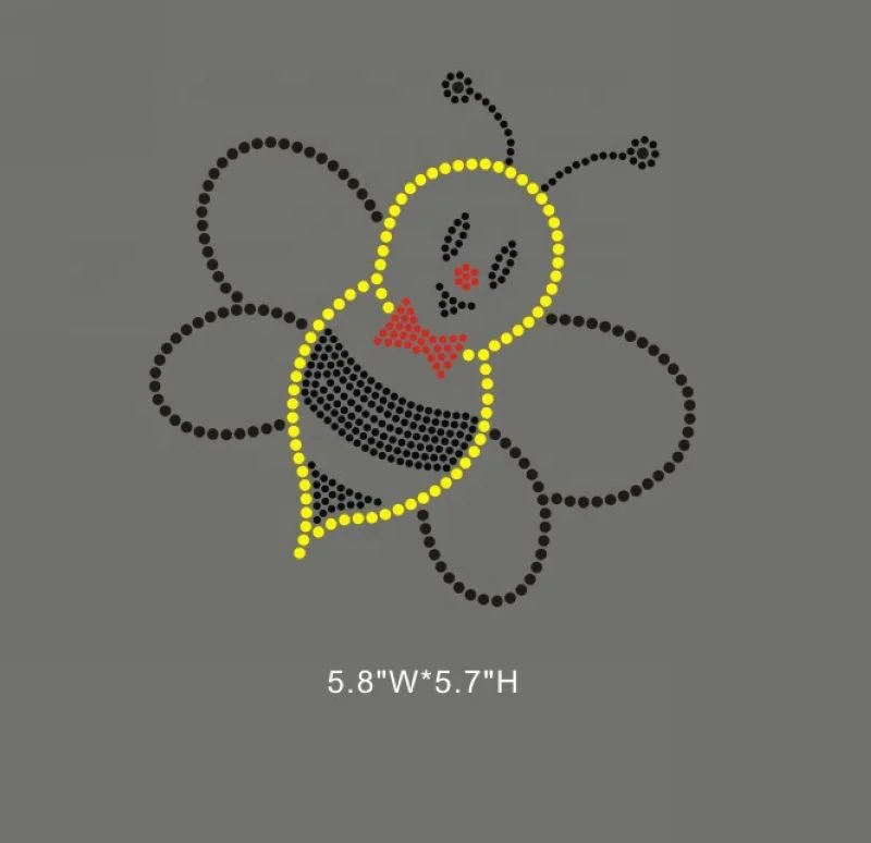 Bling Crown Bee Queen Custom Rhinestone Transfer For T-Shirt Wholesale