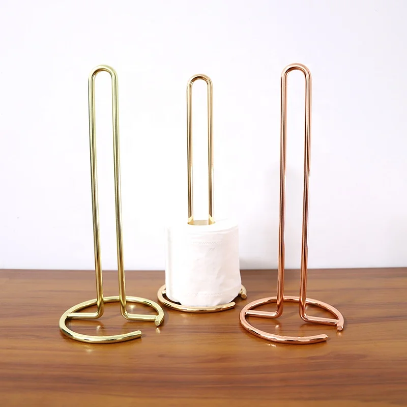 New rose gold accessories toilet paper roll holder paper towel rack metal paper towel holder